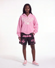 Mixed Emotions "End" Rhinestone Hoodie Pink