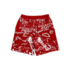 Mixed Emotions Red “Graffiti” Shorts