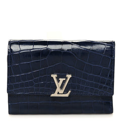 Crocodile Capucines Compact Wallet Saphir